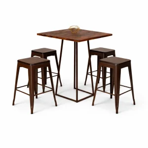linea-brown-cocktail-table-armando-brown-bar-stool-setup-rentals