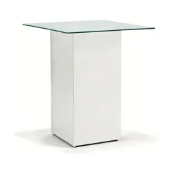 Azura White Base-Square Glass Top Cocktail Table Rentals