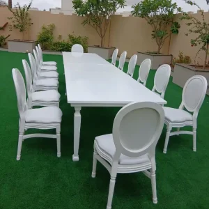 avalon-dining-table-with-white-dior-chairs-setup-rental-for-events