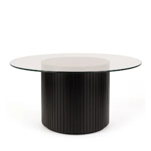 Cora-black-Base-180cm-round-Glass-Top-Dining-Table-rental-rentra