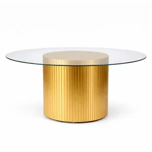 Cora-gold-Base-180cm-round-Glass-Top-Dining-Table-rental-rentra