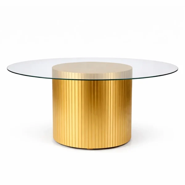 Cora-gold-Base-180cm-round-Glass-Top-Dining-Table-rental-rentra
