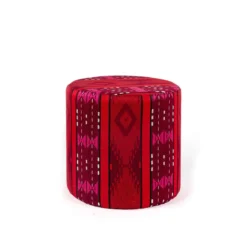 Round Pouffe Rentals-Bedouin Fabric