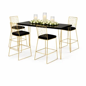 isadora-black-rectangular-top-cocktail-table-sacha-golden-color-bar-stool-rental