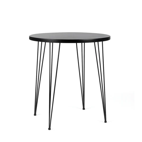Isadora Black Top-Black Legs-80cm Round Cocktail Table Rentals