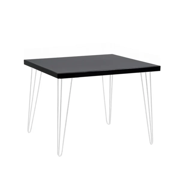 Isadora Black Top-White Legs 100*100cm Square Dining Table Rentals