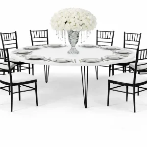 isadora-round-white-table-black-legs-black-chivari-chairs-rentals
