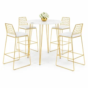 isadora-white-round-top-golden-legs-cocktail-table-sacha-gold-color-bar-stool-rental