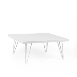 Isadora White Top Square Coffee Table Rentals