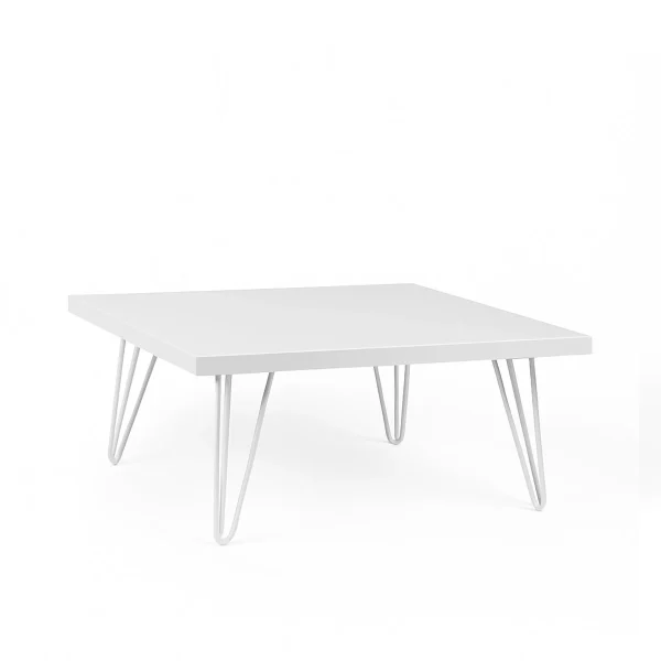 Isadora White Top Square Coffee Table Rentals