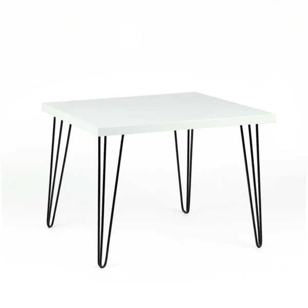 Isadora White Top-Black Legs-100*100cm Square Dining Table Rentals