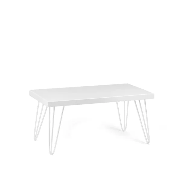 Isadora White Top-White Legs Rectangular Coffee Table Rentals