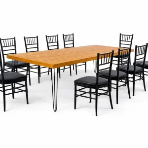 lozoya-rectangular-rustic-table-black-legs-with-black-chivari-setup-rentals-rentra