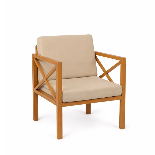 Sahara Arm Chair Rental-Beige Fabric
