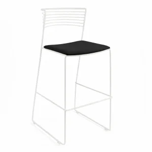 white-bar-stool-with-black-cushion-rental