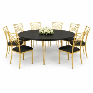isadora-black-top-round-table-golden-chair-setup-rentals-rentra