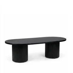 Cora Black-240*110cm Oval Wooden Top Dining Table Rentals